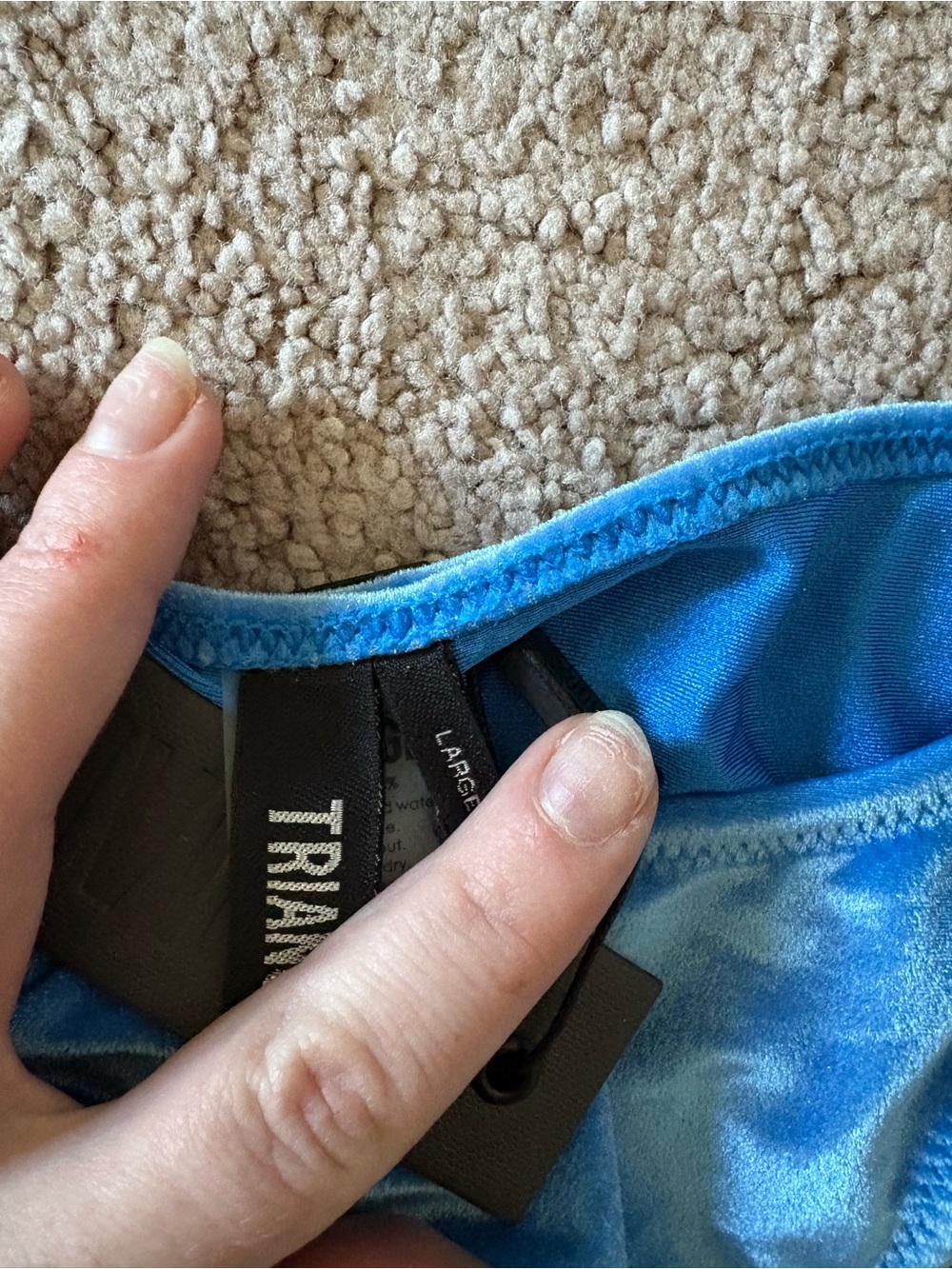 Triangl Blue Velvet Bikini Set - Picture 4 of 5